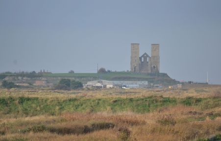 Reculver marsh and towers